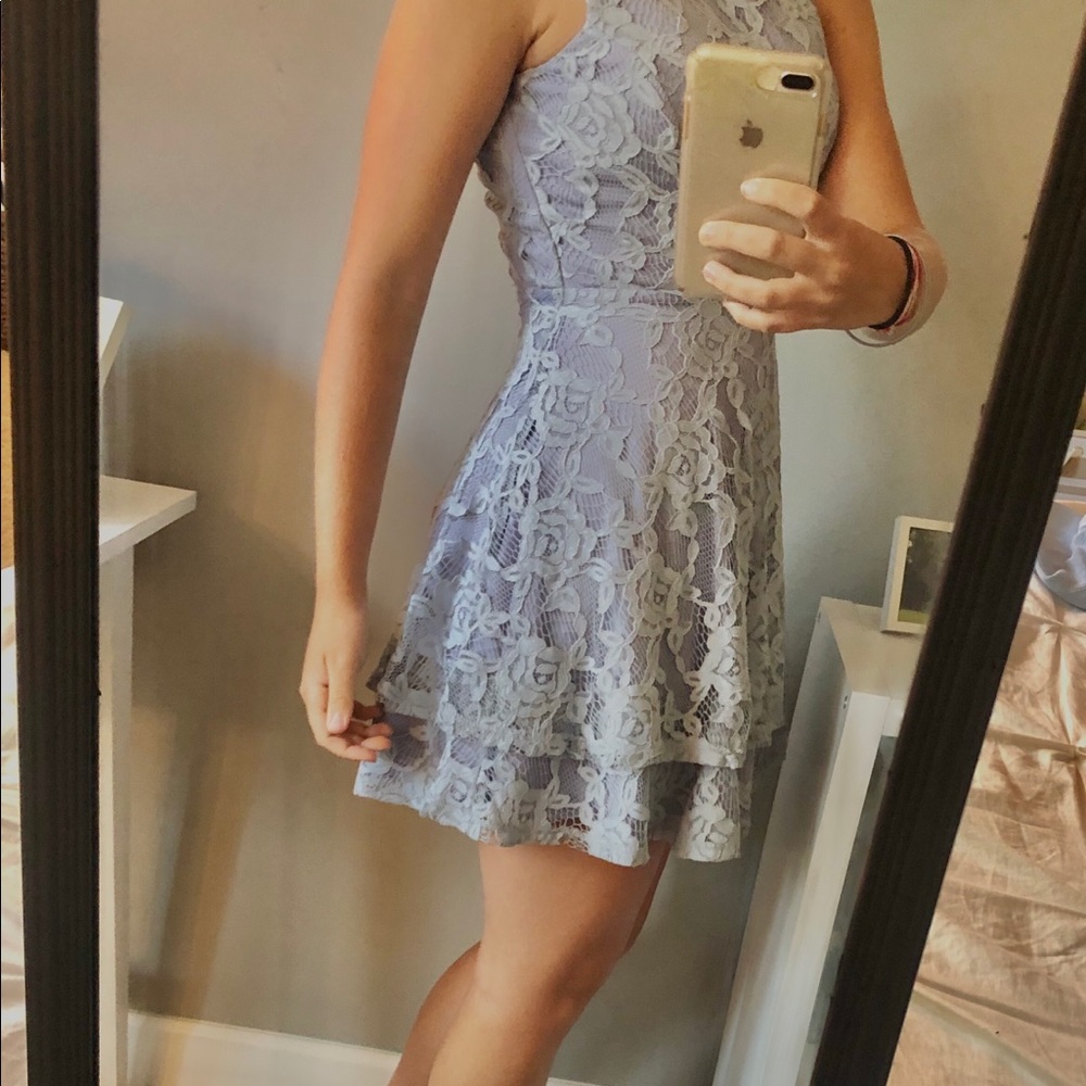 Blue lace dress